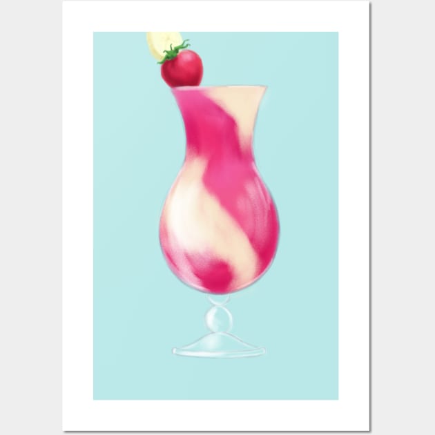 Frosty Strawberry Banana Daiquiri Wall Art by Star Sandwich